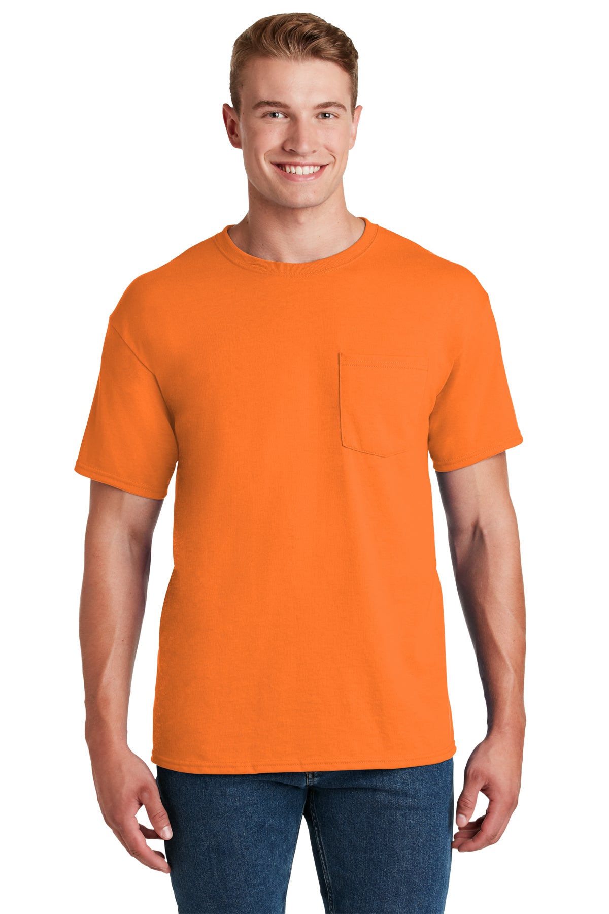 JERZEES® - T-Shirt. 29MP Pocket Emblem USA 50/50 Dri-Power® Cotton/Poly – Fann