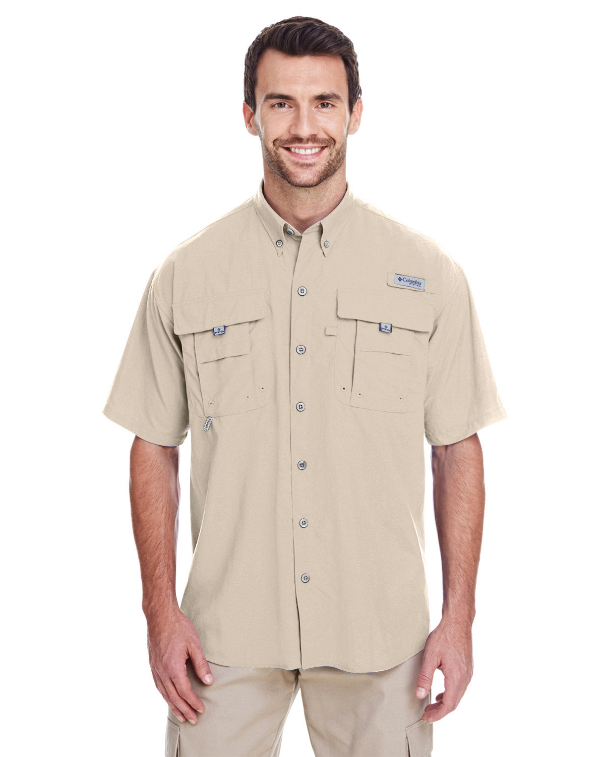 Columbia Men's Bahama II Short-Sleeve Shirt Fossil 3XL