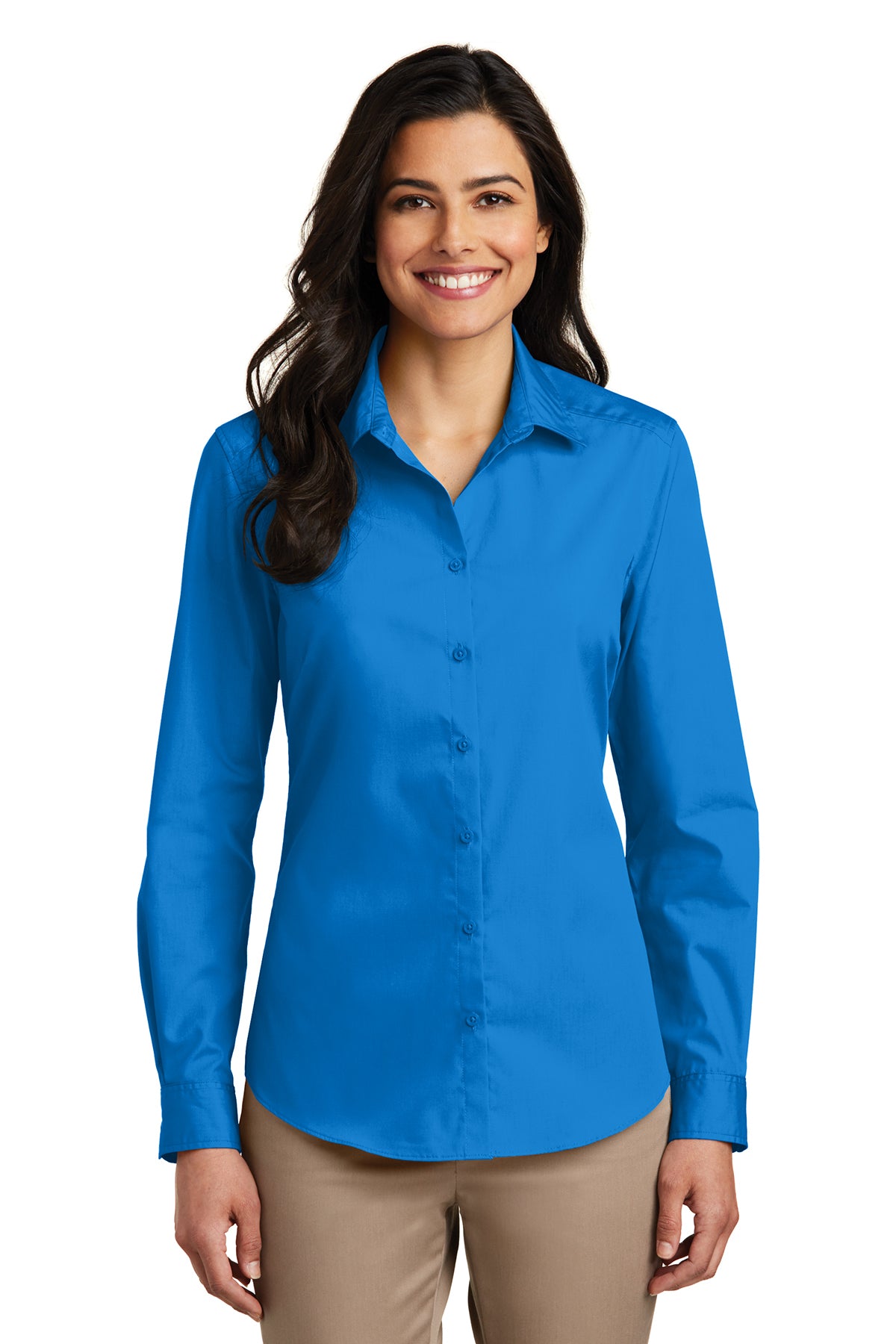 Port Authority Ladies Long Sleeve Button-Front Blouse, Product